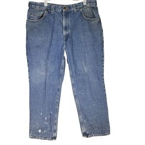 Carhartt Jeans Mens 34x32 Blue Relaxed Fit Workwear Utility Denim Pants (34x32)